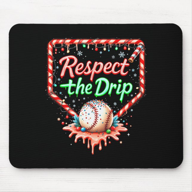 Baseball Drip Boys Ice Cream Christmas Youth Respe Mouse Pad (Front)