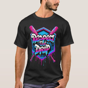 Baseball Drip Boys Ice Cream Dripping Respect The T-Shirt