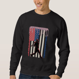 Baseball Drip Boys Kids USA Dripping Ice Cream Ame Sweatshirt