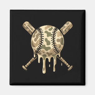 Baseball Drip Camo Baseball Bats Boys Sports Cool Magnet