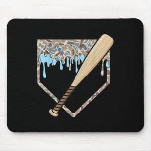 Baseball Drip Camo Baseball Home Plate Bat Boys Sp Mouse Pad