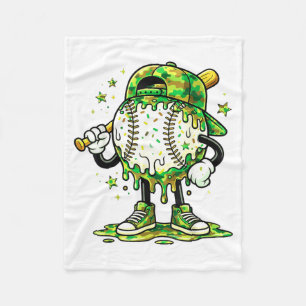 Baseball Drip Camo Boys Baseball Ice Cream Youth Fleece Blanket