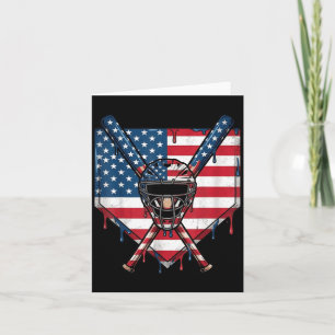 Baseball Drip for Boys American Flag 4th of July Card