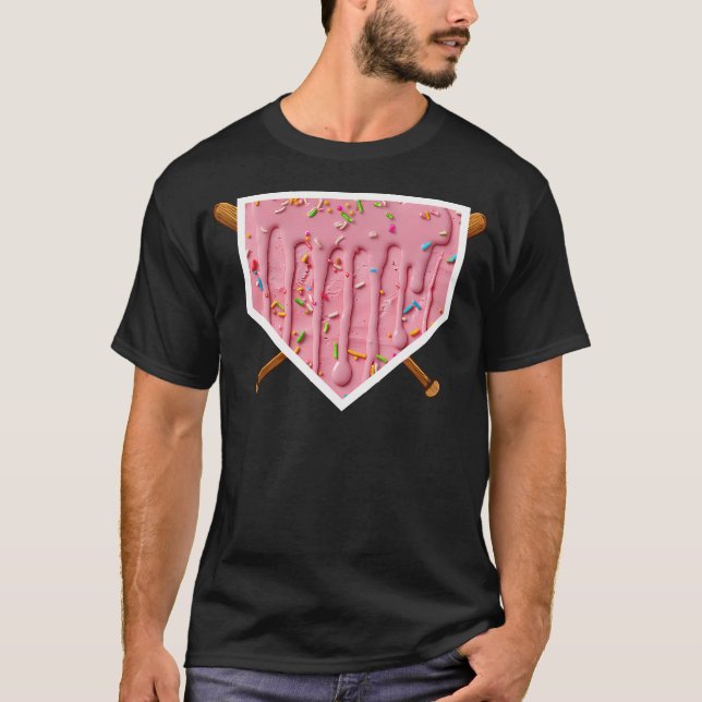 Baseball Drip For Boys Home Plate Drip T-Shirt (Front)