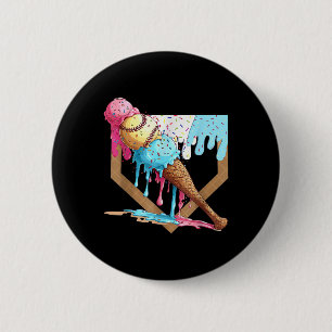 Baseball Drip For Boys Home Plate Ice Cream Drip Y 6 Cm Round Badge