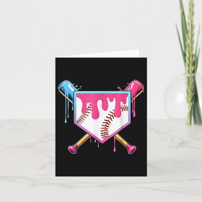 Baseball Drip For Boys Ice Cream Drip Youth Boys B Card (Front)