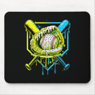 Baseball Drip For Boys Ice Cream Drip Youth Boys B Mouse Pad