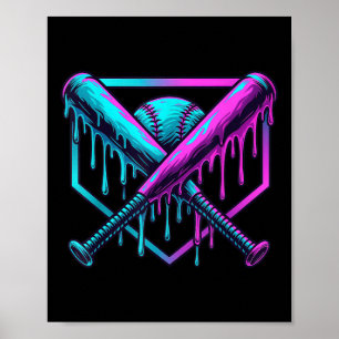 Baseball Drip For Boys Ice Cream Drip Youth Boys B Poster