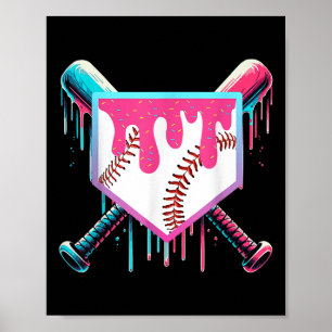 Baseball Drip For Boys Ice Cream Drip Youth Boys B Poster