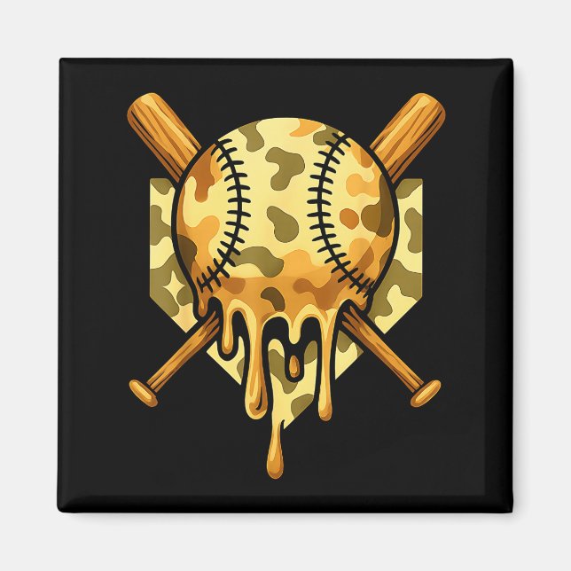 Baseball Drip For Boys Ice Cream Dripng Boys Baseb Magnet (Front)