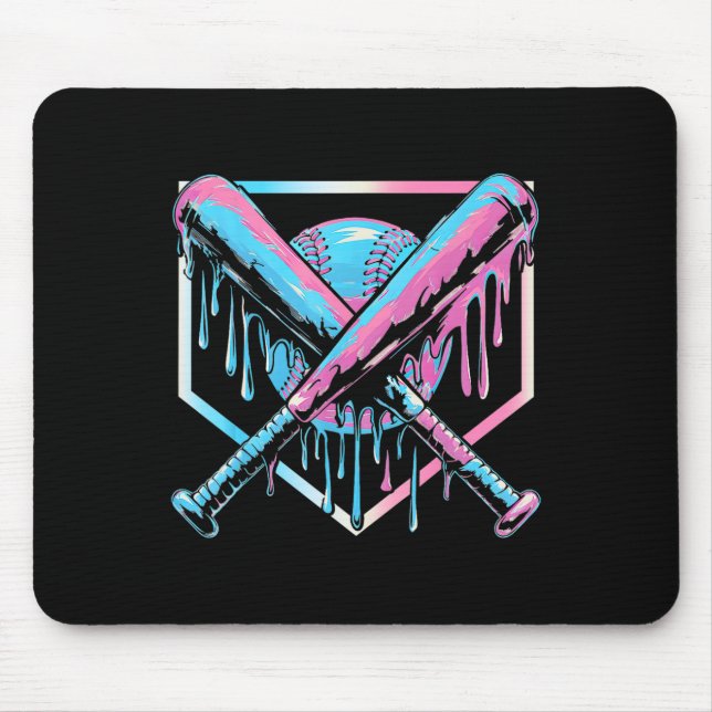 Baseball Drip For Boys Ice Cream With Sprinkles Dr Mouse Pad (Front)