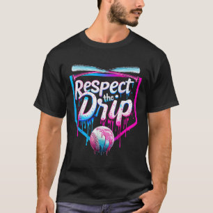 Baseball Drip For Boys Men Ice Cream Drip Respect T-Shirt