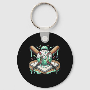 Baseball Drip For Ice Cream With Sprinkles Drip Bo Key Ring