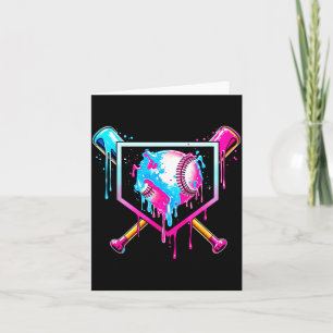 Baseball Drip Funny Ice Cream Dripng Matching Fami Card