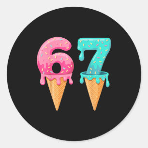 Baseball Drip Ice Cream 67 Baseball Lifestyle 101 Classic Round Sticker