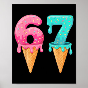 Baseball Drip Ice Cream 67 Baseball Lifestyle 101  Poster