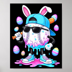 Baseball drip ice cream apparel youth boy happy poster