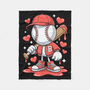 Baseball Drip Ice Cream Apparel Youth Boy Valentin Fleece Blanket