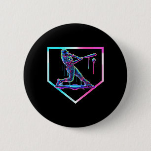 Baseball Drip Ice Cream Baseball Home Plate Boys B 6 Cm Round Badge