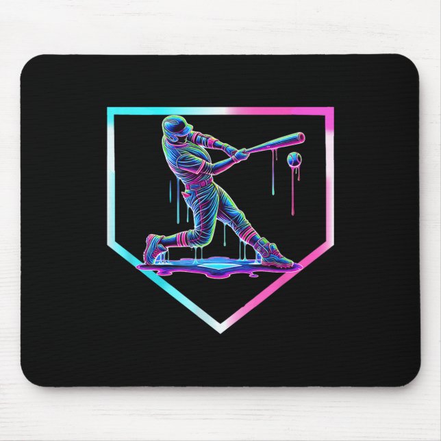 Baseball Drip Ice Cream Baseball Home Plate Boys B Mouse Pad (Front)