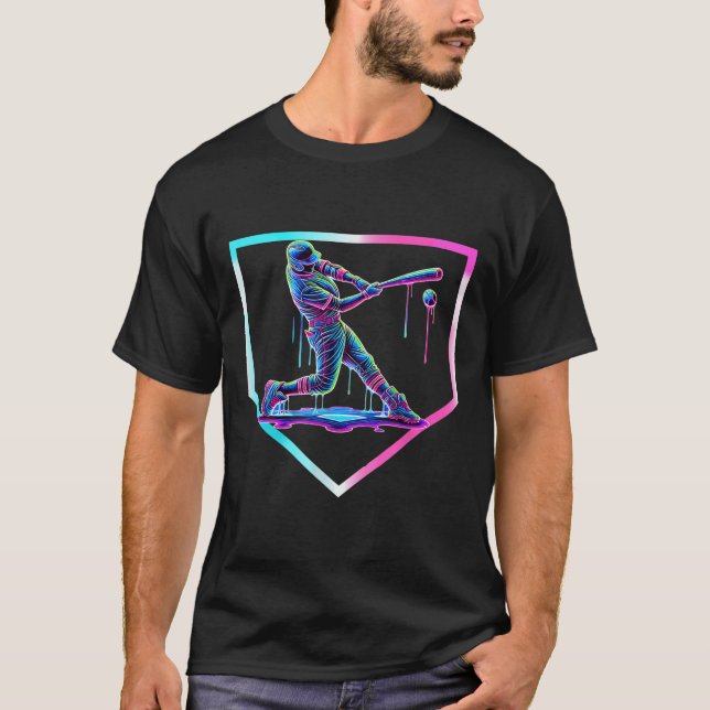 Baseball Drip Ice Cream Baseball Home Plate Boys B T-Shirt (Front)