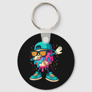 Baseball Drip Ice Cream Boys Dabbing Youth Key Ring