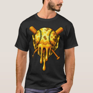 Baseball Drip Ice Cream Camo Cool Design T-Shirt