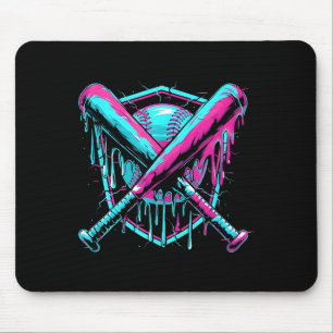 Baseball Drip Ice-cream Dripng Baseball Bat Var Wa Mouse Pad