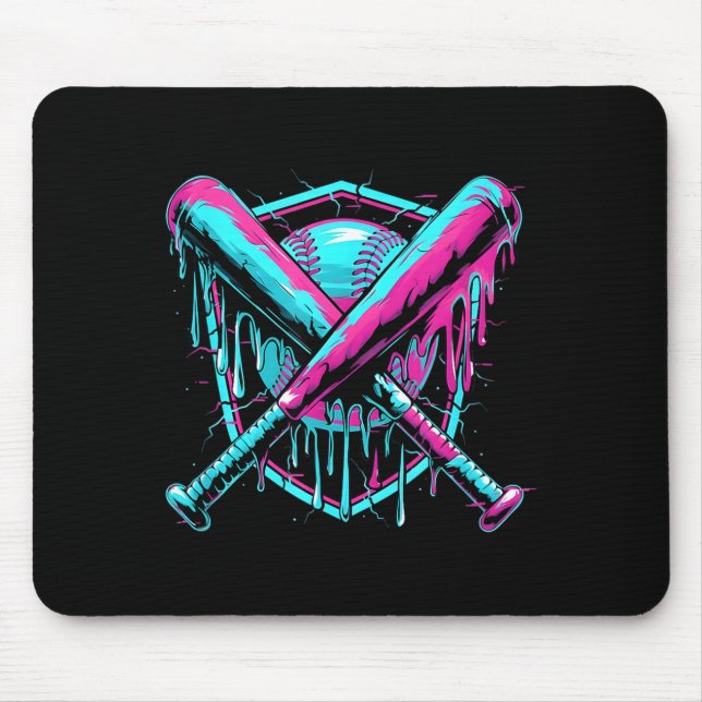 Baseball Drip Ice-cream Dripng Baseball Bat Var Wa Mouse Pad (Front)