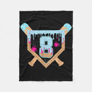 Baseball Drip Ice Cream Dripping 8 Year Old 8th Bi Fleece Blanket