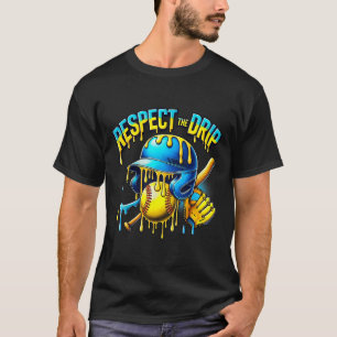 Baseball Drip Ice Cream Dripping Respect The Drip T-Shirt