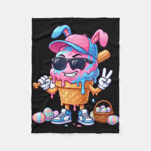 Baseball drip ice cream easter bunny cool boy fleece blanket