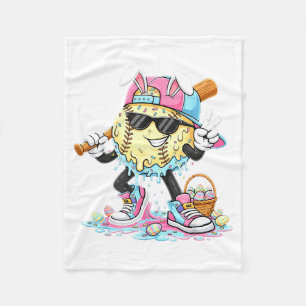 Baseball Drip Ice Cream Easter Bunny Cool Boy Fleece Blanket