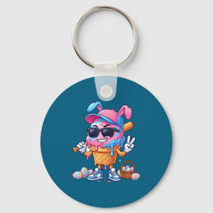Baseball drip ice cream easter bunny cool boy key ring