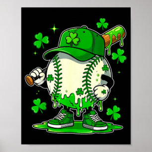 Baseball drip ice cream for boys kids teens st poster