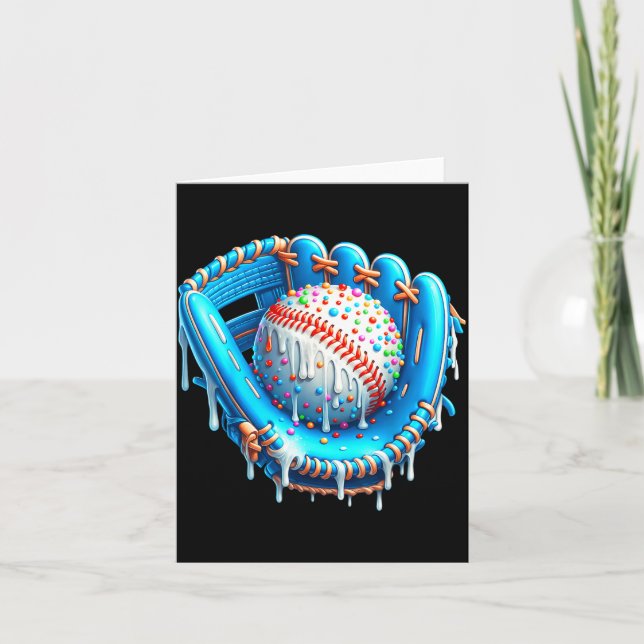 Baseball Drip Ice Cream Glove With Sprinkles Ball  Card (Front)