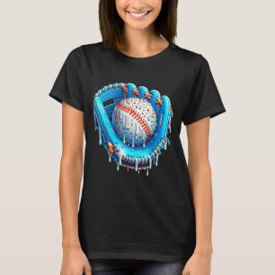 Baseball Drip Ice Cream Glove With Sprinkles Ball  T-Shirt