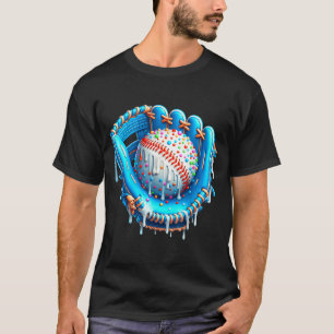 Baseball Drip Ice Cream Glove With Sprinkles Ball  T-Shirt