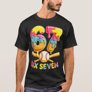 Baseball Drip Ice Cream Number 67 Player Lifestyle T-Shirt