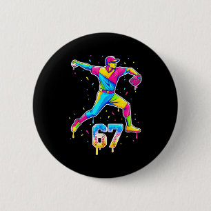 Baseball Drip Ice Cream Number 67 Player Or 67th B 6 Cm Round Badge