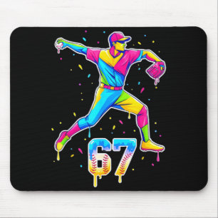 Baseball Drip Ice Cream Number 67 Player Or 67th B Mouse Pad