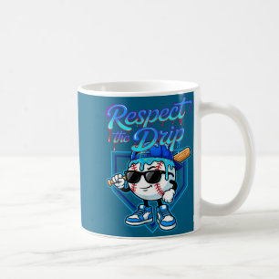 Baseball Drip Ice Cream Respect The Drip Home Plat Coffee Mug