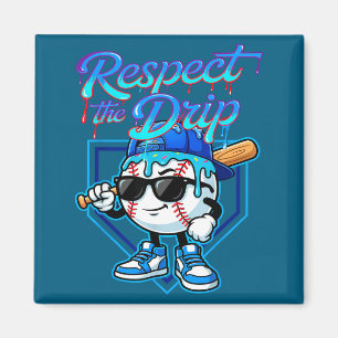 Baseball Drip Ice Cream Respect The Drip Home Plat Magnet