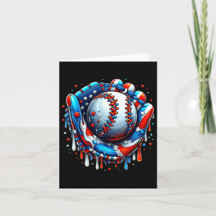 Baseball Drip Ice Cream Sprinkles Baseball Glove 4 Card