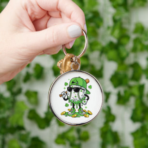 Baseball Drip Ice Cream St Patricks Day Key Ring