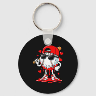 Baseball drip ice cream sunglasses boys youth kids key ring