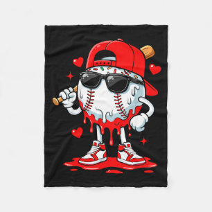 Baseball Drip Ice Cream Sungles Boys Youth Kids Va Fleece Blanket