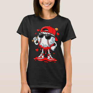 Baseball Drip Ice Cream Sungles Boys Youth Kids Va T-Shirt