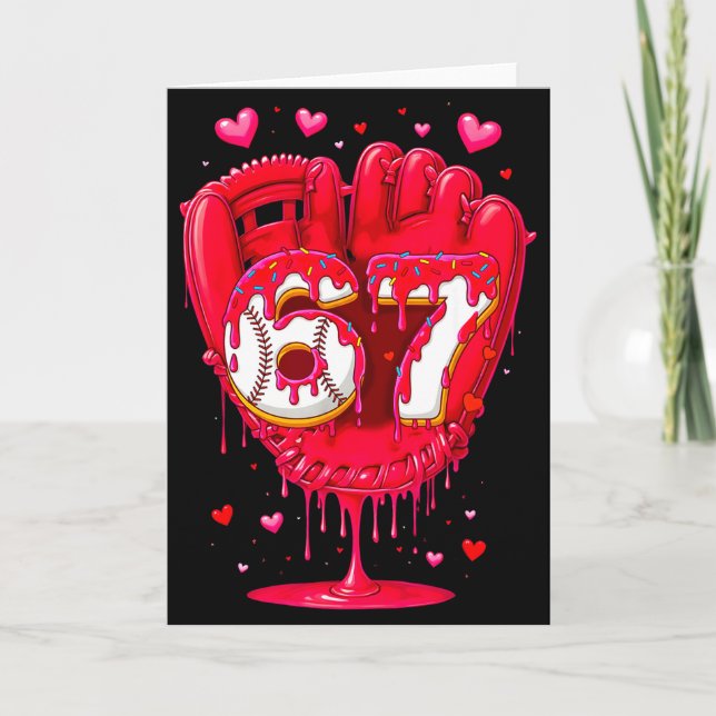 Baseball Drip Ice Cream Valentine Youth Boys Girls Card (Front)