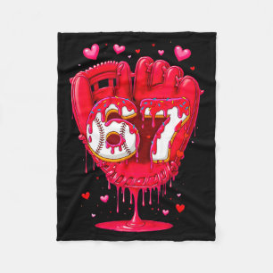 Baseball Drip Ice Cream Valentine Youth Boys Girls Fleece Blanket